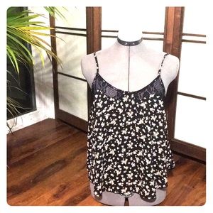 Lush Brand Lace Floral Tank Top